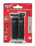 Milwaukee Shockwave Impact Socket Set 3 Pc 1/2 Drive Point Twn 49-66-4485. Fixed Price $13.98.