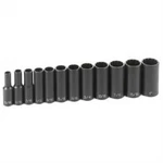 Grey Pneumatic 1202D 12PC 3/8" Drive 12PT Deep Fractional Impact Socket Set. Fixed Price $64.02.