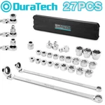Duratech 27PCS Extra Long Flex Head Ratcheting Wrench Set Double Box End 8-22MM. Fixed Price $65.59.