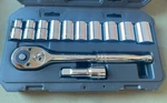 Crescent Brand - 12 Piece Socket Set 1/2 Drive 7/16 Thru Like New. Fixed Price $20.00.