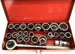 Vintage Companion 1/2" Dr. Socket Set (12) 7/16"- 1/8" W/case & 9 Metric Also.. Fixed Price $59.99.