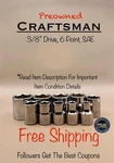 Used Craftsman 10 Standard 3/8" Sae 6 Point Ratchet Wrench Socket Set. Fixed Price $15.49.