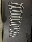 Snap-on Stubby 14-PIECE Sae Combination Wrench Set, Double Ended, Chrome Finish. Fixed Price $200.00.