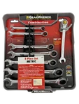 Gearwrench New 8 Piece Metric Ratcheting Combination 12PT Set Rack 44002. Fixed Price $64.60.