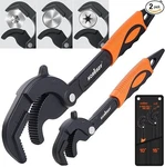Heavy Duty Pipe Set, 10 And 15 Self-adjusting Wrenches For Plumbin. Fixed Price $46.99.
