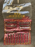 Vintage Oxwall #3973 16 Pc. Box & Open Wrench Set Sae E-z Hang-up Kit. Fixed Price $13.00.