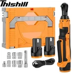 Thishill Cordless Electric Ratchet Wrench 3/8" 40 Ft-lbs 12V Long Reach 7 Socket. Fixed Price $54.58.