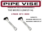 (pack Of 2) Pipe Vise SW127-14 Micro 5 Steel Self-adjusting Wrench 6" Version. Fixed Price $109.97.