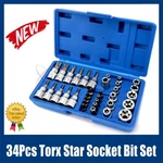 34PCS Drive Female Torx Star Bit E-socket Set Handheld Tool Case Us. Fixed Price $15.89.