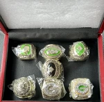 Green Bay Packers Gold Championship Ring Set With Display Case. Fixed Price $110.00.