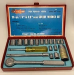 Socket Wrench Set 20 Piece 1/4 & 3/8 Drive Sae Mark No 1169 Made Japan Vtg. Fixed Price $24.85.
