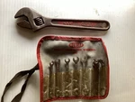 Dunlap Adjustable Wrench,vintage, And Midget Combination Set 4483. Fixed Price $22.00.
