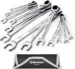 13-PIECE Flex-head Ratcheting Wrench Set With Rolling Pouch, Sae Sizes. Fixed Price $87.99.