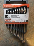 Crescent 10 Piece Combo Box End Chrome Wrench Set CCWS2-05 12 Point Sae W/rack. Fixed Price $44.99.