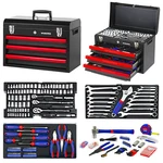 Workpro 408 Piece Mechanics Tool Set Socket Wrench With Heavy Duty Metal Box. Fixed Price $181.99.