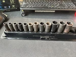 Snap On 214SIMFMYA 12 Pc 3/8 Dr Deep Metric Impact Socket Set 8-19MM Tray. Fixed Price $174.99.