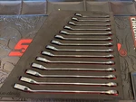 Snap-on FMWR05BR 14PC 6-19MM Ratcheting Wrench Set Flank Drive Plus Foam. Fixed Price $575.00.