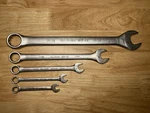 New Britain Combination Wrench Lot Pieces 15/16, 17MM, 12MM, 10MM, 9MM Nice. Fixed Price $14.99.