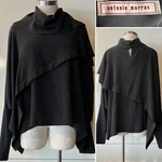 Antonio Marras $1452 Black Silk/wool Mix Asymmetric Layer Top 44IT/12AUST/8US. Fixed Price $499.00.