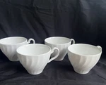 Vintage Johnson Brothers Regency White Swirl Ironstone Tea Cups - Set Of 4. Fixed Price $19.99.