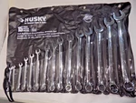 Nos* 15 Pc. Usa Husky 45005 Full Polish 1/4"-1 Combo Wrench Set In Rollnrmt. Fixed Price $295.00.
