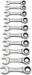 10 Piece 12 Point Stubby Ratcheting Combination Wrench Metric Set 9520D. Fixed Price $152.06.