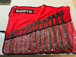 New Proto 14 Piece Sae Combination Wrench Set Black Oxide Point #J1200FBASD. Fixed Price $300.00.