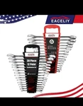 Eaceliy 30PCS Combination Wrench Set With Metric & Sae 8-22MM 1/4-1" Cr-v Steel. Fixed Price $45.99.