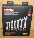Icon WRSTFS-7 Stubby Flex Head Ratcheting Combination Wrench Set 7PC. Fixed Price $69.95.