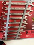 Craftsman 947045 Metric Combination Wrench Set 9PC 7-16 Mm 12PT Steel. Fixed Price $100.00.