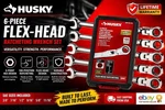 Husky Flex Head Ratcheting Combination 12 Point Wrench -6PIECE Sae Set. Fixed Price $48.25.