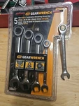 Gearwrench 5PC Metric Ratcheting Combo Set 10-15MM #93004D. Fixed Price $49.00.