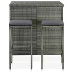 Bar Set 3 Piece High Top Counter Height Table Poly Rattan Gray Vidaxl. Fixed Price $310.99.