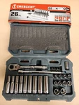 Crescent 26 Piece 1/4"DRIVE Point Standard&deep Sae Mechanics Tool Set- CSWS2C. Fixed Price $35.48.