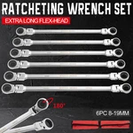 6PC Extra Long Flex Head Ratcheting Wrench Set Double Box End Metric 8-19 Pouch. Fixed Price $52.90.