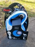 Flexi Soft Grip Retractable Dog Leash 16' Tape Blue Adjustable Handel 132LB. Fixed Price $32.59.