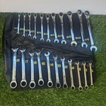 Toolguards 22 Pc Ratcheting Combination Wrench Set Sae Metric W/ Roll Case. Fixed Price $84.95.