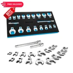 Duratech 3/8" Drive Crowfoot Wrench Set With 2 Metric And Sae, Chrome. Fixed Price $58.89.