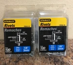 Stanley PSS42-1B 1/8 In. X Steel Rivets Pks Of 100 Pcs. Fixed Price $15.89.