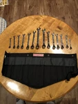 Craftsman 14 Piece Full Polish Reversible Ratcheting Wrench Set Roll Pouch Usa. Fixed Price $460.00.