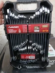 Husky 32 Piece Combination Wrench Set Sae/mm Organizer Tray Storage Case. Fixed Price $80.00.