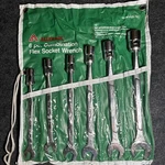 Vintage Alltrade Pc Flex Head Combination Wrench Set Sae Drop Forged 425-T-6. Fixed Price $37.99.