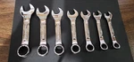 Craftsman Usa 7 Pc Stubby Comb Wrench Set 3/8-3/4 Sae Full Polish Vv Series. Fixed Price $64.00.