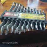 Vintage Set Of 11 Great Neck 12PT Metric Combination Wrenches + Holder 51005. Fixed Price $9.95.