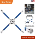 Professional 4-WAY Tire Iron Wrench With Non-slip Handle 18 Carbon Steel. Fixed Price $45.99.
