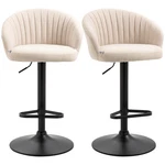 Homcom Adjustable Bar Stools Set Of 2 Kitchen With Swivel Seat, Beige. Fixed Price $164.79.