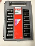 Damaged Case Craftsman Metric Deep Impact Socket Set 1/2" Drive 6PT 15887. Fixed Price $97.95.