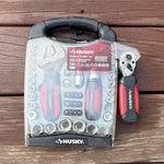 Husky 45-PIECE Stubby Hand Tool Set, Sockets, Ratchet, Wrench, Bits, Box Case. Fixed Price $43.98.
