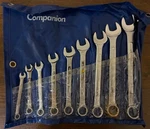 Sears Companion Sae Set, 9 Wrenches In Roll, 1/4" To 3/4". Fixed Price $18.47.