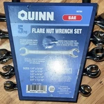 Quinn 5PC Flare Nut Wrench Set Sae Chrome, Rust Resistant, Sizes 1/4-3/4. Fixed Price $22.40.